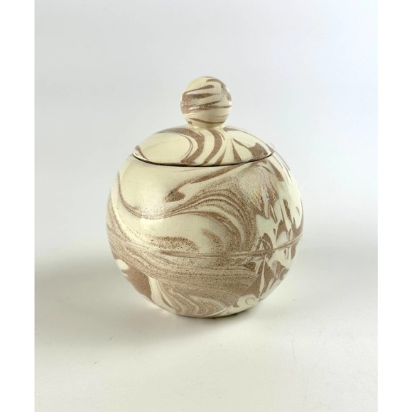 Vintage St. Helen's Ash Ware Lidded Bowl Trinket Box Cougar Washington - Picture 3 of 12